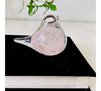 DECRZPB Glaçure colorée Faite à la Main en Verre Rose Oiseau Colombe Hirondelle Figurine en Verre soufflé Presse-papiers Anniversaire Cadeau Table Ornements décor à la Maison