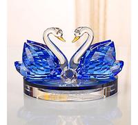 DECRZPB Ornement en Cristal Bleu Cygne Verre Artificiel Animal Figurine Fait à la Main noël Anniversaire Mariage Cadeau décor à la Maison