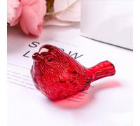 DECRZPB Ornement en Cristal Moineau Rouge Oiseau Figurine en Verre Sculpture Faite à la Main Art Cadeau pour Anniversaire Maison Décoration de Table