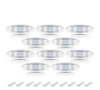 DECTER Feux Arrières Auto Lot De 10 Feux De Position Latéraux À 3 LED 12 V 24 V Pour Remorque, Camion, Jaune, Bleu, Blanc, Rouge Feux arrières(10pcs White)