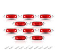 DECTER Feux Arrières Auto Lot De 10 Feux De Position Latéraux À 3 LED 12 V 24 V Pour Remorque, Camion, Jaune, Bleu, Blanc, Rouge Feux arrières(10pcs Red)