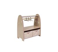 Armoire en bois pour poupées - DE CUEVAS TOYS - Montessori - Cintres inclus - 42x21x44 cm - Rose - Tiroirs amovibles