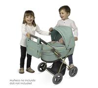 De Cuevas Toys – Poussette de poupées Capriccio – Ombrelle assortie, 48x26 cm, guidon 60 cm, vert