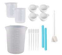 DECUIOCC Doseur en Résine Époxy - Kit Complet pour Débutant avec Verres Doseurs de Cuisine - Idéal pour Mélangeur de Résine Époxy et Verre de Mesure en Cuisine