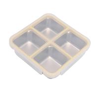 Decumeby Récipients à Collations en Acier Inoxydable, Récipient de Stockage des Aliments à 4 Compartiments, Passe au Lave-vaisselle, Boîte à Déjeuner Réutilisable étanche avec Couvercle (YELLOW)