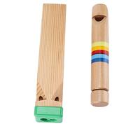 Decumeby Sifflet de Train pour Enfants, Toboggan en Bois, Jouet Musical à 4 Tons, Beau Son, Générateur de Bruit pour Fête, Matériau en Hêtre
