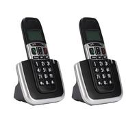 Decumeby Téléphone sans Fil, Haut-Parleur Duplex Intégral avec DECT6.0, Téléphone Domestique à 2 Combinés avec Appel à 3 Voies, Blocage D'appel Intelligent pour Personnes âgées (Prise UE)