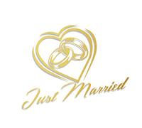 Decus Anneaux de Mariage Just Married L 0292 (Or) // Autocollant JDM Style Transfert de Vinyle