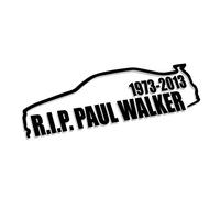 Decus R.I.P. Paul Walker Autocollant OEM JDM Ultra fin Résistant aux UV S'enlève sans laisser de traces Vinyle Noir Style JDM Sticker