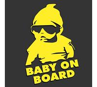 Decus Shop Baby on Board Baby Carlos Hangover XL 0223 (Jaune Fluo) // Autocollant JDM Style Transfert de Vinyle
