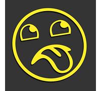 Decus Shop Langue du Smiley L 1036 (Jaune Fluo) // Autocollant JDM Style Transfert de Vinyle