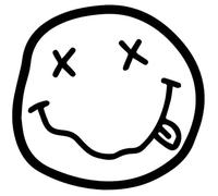 Decus Shop Nirvana Smiley Face Grunge Kurt Cobain XL 0166 (Noir Mat) // Autocollant JDM Style Transfert de Vinyle