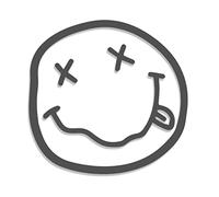 Decus Shop Nirvana Smiley Face Grunge Kurt Cobain XXL 0166 (Gris) // Autocollant JDM Style Transfert de Vinyle