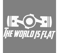 Decus Shop The World is Flat L 0119 (Blanc) // Autocollant JDM Style Transfert de Vinyle