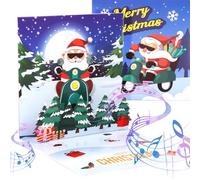 Decute Cartes cadeaux de Noël, cartes postales pop-up 3D à lumière LED avec un Père Noël en mouvement et une musique de clochettes, cadeau de Noël parfait pour maman, épouse, sœur, garçon, fille
