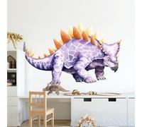 Decvictor Stickers Muraux Enfants Grand Dinosaure Autocollant Mural Stégosaure Dino Decoration Chambre Bebe Le Salon Pépinière Mur (W126 * H81 cm)