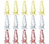 DECYOOL Lot de 15 réflecteurs en spirale à suspendre pour éviter que les oiseaux ne sortent de la maison, du jardin, de la terrasse, de la pelouse (argent, rouge, doré)