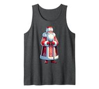 Ded Moroz Snegurochka Russie Père Noël Russe Russie Débardeur, Homme, Chiné Foncé, L