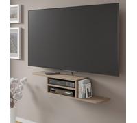 DEDAL meuble TV suspendu minimal 90x22x20h cm Chêne clair