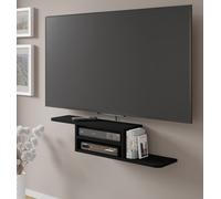DEDAL meuble TV suspendu minimal 90x22x20h cm noir mat