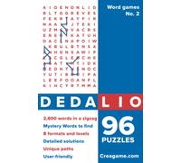 Dedalio / Word games / No. 2: 96 grids of eight different sizes (11 x 11 to 18 x 18 squares) / 2,600 words in a zigzag to find