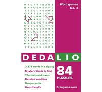 Dedalio / Word games / No. 3: 84 puzzles of seven different sizes (12 x 12 to 18 x 18 squares) - 2,379 words in a zigzag to find