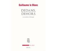 Dedans, dehors La condition d'étranger - Guillaume Le Blanc - Seuil - broché - Essai