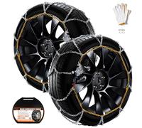 DEDC for Tesla Model Y Snow Chains, Tire Chains for Cars, SUVs and Light Trucks, Auto-Trac Tire Traction Chains, 1 Min Quick Fit Chainsaw Reusable Universal Emergency Traction Chain - Set of 2 MS1520
