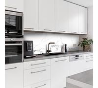 Dedeco Crédence de cuisine motif marbre V4, verre acrylique plexiglas de 3 mm pour la cuisine, protection murale, étanche, effet 3D, tous les supports, 260 x 60 cm