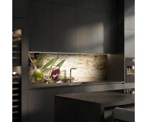 Dedeco mur de cuisine Motif : fruits et légumes V5, 240 x 60 cm, verre acrylique de 3mm, comme protection contre les éclaboussures de protection murale mur décoratif, effet 3D, tous supports