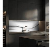 Dedeco Panneau de cuisine Motif abstrait V3, plaque en plastique PVC de 5 mm, protection anti-éclaboussures, mur de cuisine, panneau avec vernis UV brillant, toutes les surfaces, 260 x 60 cm