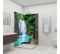 dedeco Paroi arrière de douche en aluminium avec motif cascade - 2 x 90x200 cm - Parfait pour la salle de bain pour remplacer des carreaux comme paroi décorative - fabriqué en Allemagne