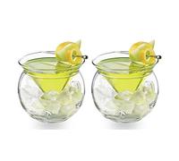 DEDEMCO Lot de 2 verres à whisky avec pierres de refroidissement en granit - 150 ml - Verres à whisky en cristal - Cadeau pour mariage, anniversaire, fête des pères