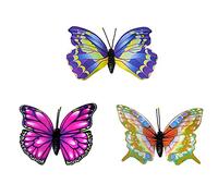 DEDEMCO Lot de 3 papillons géants pour décoration de jardin - 60 cm - En PVC - Pour l'extérieur