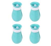 DEDEMCO Lot de 4 paires de bottes en silicone anti-griffures réglables pour pattes de chat pour le bain, le rasage, le traitement de vérification