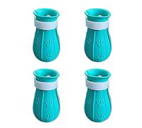 DEDEMCO Lot de 4 paires de bottes en silicone anti-griffures réglables pour pattes de chat pour le bain, le rasage, le traitement de vérification