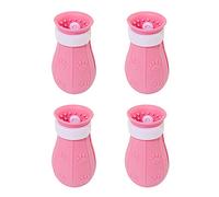 DEDEMCO Lot de 4 paires de bottes en silicone anti-griffures réglables pour pattes de chat pour le bain, le rasage, le traitement de vérification