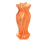 DEDEMCO Vase de fleurs en céramique pour centre de table, 18,5 cm, moderne et minimaliste, vase floral créatif, vase décoratif fait à la main, orange