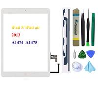 DEDIA Écran Tactile Blanc Remplacement pour iPad 5/iPad Air 2013 9,7 Pouces A1474 A1475 A1476 Digitizer Assemblée Verre avec Bouton Home + Adhésif Préinstallé + Kit Outils
