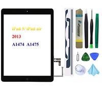 Dedia Écran tactile de remplacement pour iPad 5/iPad Air 2013 9,7" A1474 A1475 A1476 Digitizer Assemblée en verre avec bouton Home + adhésif pré-installé + kit d'outils