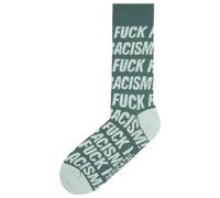 DEDICATED - Socks Sigtuna Fuck Racism Pattern - Chaussettes multifonctions - EU 41-45 - forest green