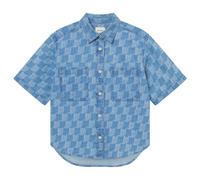 DEDICATED - Women's Shirt Stensvik Denim - Chemisier - S - denim pepita cats light blue