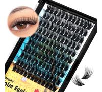 Dedila Lot de 120 extensions de cils artificiels faits à la main - 8 à 20 mm - Bouclés en D - Tige large - 14 mm