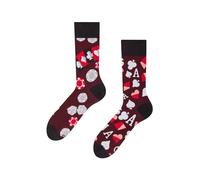 Dedoles Chaussettes Unisexe Homme Femme & Enfants beaucoup designs amusants gauche droite différent, couleur: Marron, motif: Jeu de poker, taille: 39-42