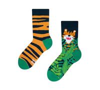 Dedoles Chaussettes Unisexe Homme Femme & Enfants beaucoup designs amusants gauche droite différent, couleur: Vert, motif: Tigre, taille: 23-26
