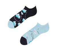 Dedoles Chaussettes Unisexe Homme Femme & Enfants beaucoup designs amusants gauche droite différent, couleur: Bleu, motif: Avions en papier et nuages (Socquettes pour baskets), taille: 35-38