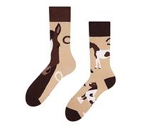 Dedoles Chaussettes Unisexe Homme Femme & Enfants beaucoup designs amusants gauche droite différent, couleur: Beige, motif: Chevaux, taille: 39-42