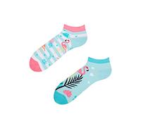Dedoles Chaussettes Unisexe Homme Femme & Enfants beaucoup designs amusants gauche droite différent, couleur: Bleu, motif: Flamants roses amoureux (Socquettes), taille: 39-42