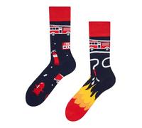 Dedoles Chaussettes Unisexe Homme Femme & Enfants beaucoup designs amusants gauche droite différent, couleur: Rouge, motif: Sapeur-pompier, taille: 23-26