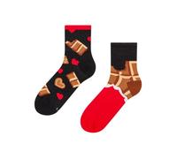 Dedoles Chaussettes Unisexe Homme Femme & Enfants beaucoup designs amusants gauche droite différent, couleur: Rouge, motif: Amour du chocolat (mi-mollet), taille: 35-38
